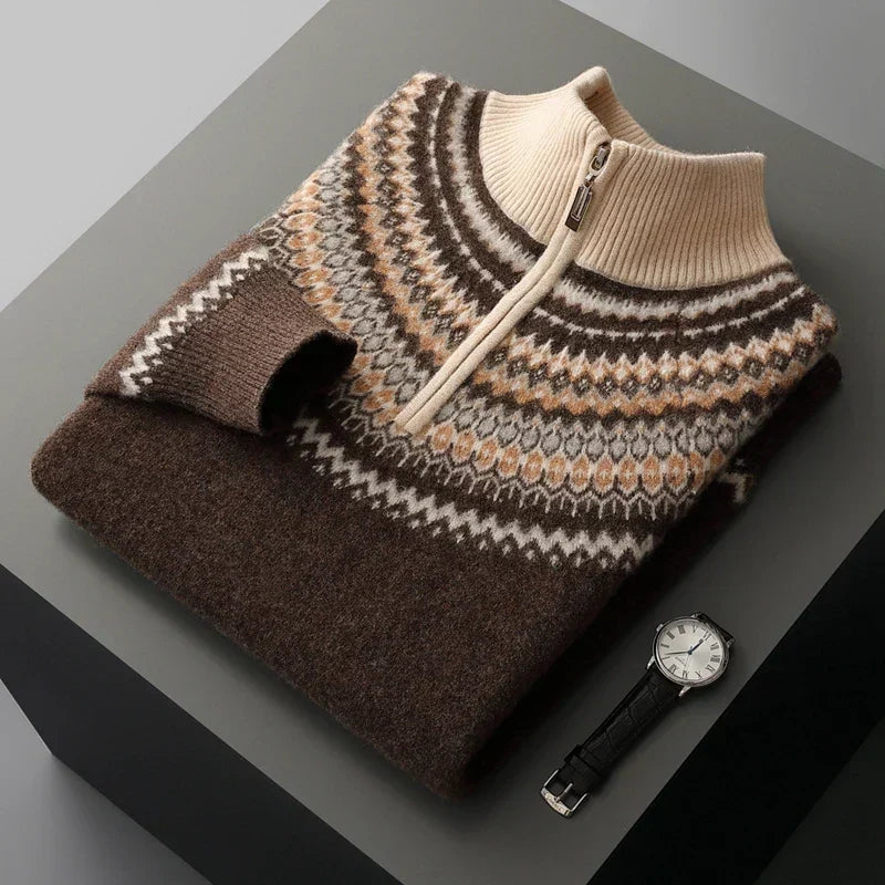 Men's Half-Zip Knit Sweater – Casual Wear, Layering