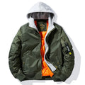Men's Hooded Bomber Jacket - Military Style, Multiple Pockets – Casual, Outdoor