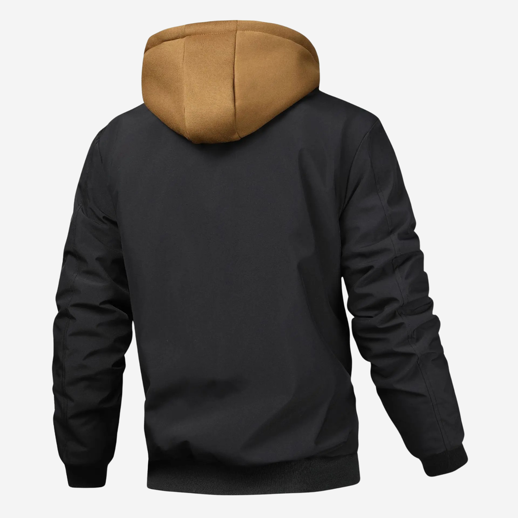 Men's Hooded Bomber Jacket - Quilted, Weather-Resistant – Everyday Wear, Travel