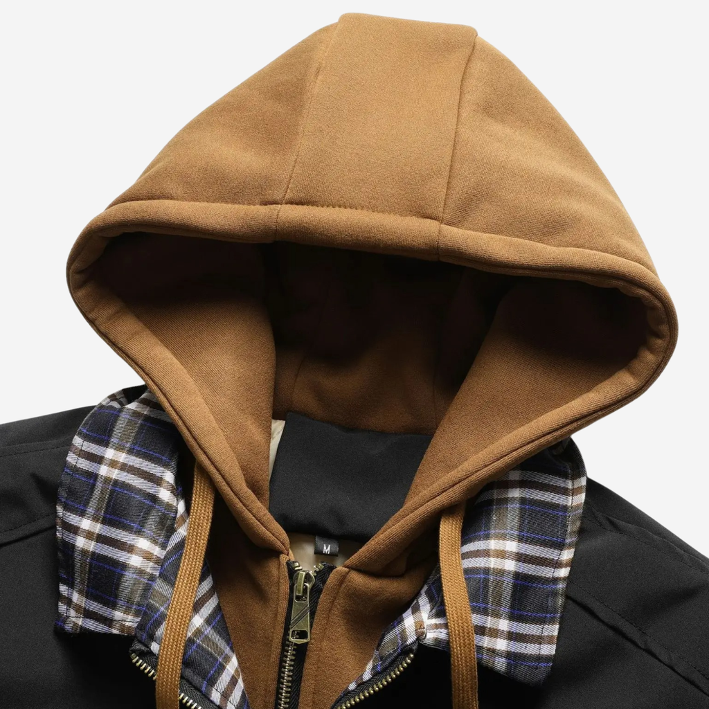 Men's Hooded Bomber Jacket - Quilted, Weather-Resistant – Everyday Wear, Travel