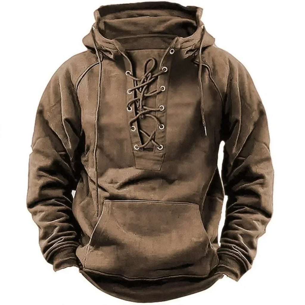 Men's Hoodie with Lace Up Front Design – Casual, Everyday Wear