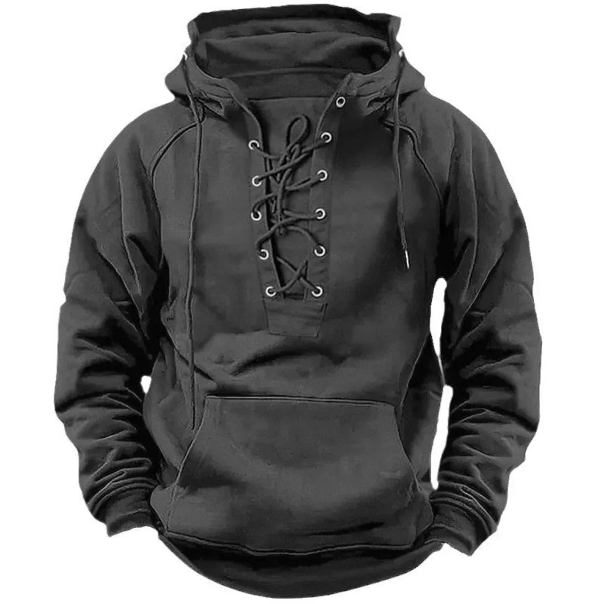 Men's Hoodie with Lace Up Front Design – Casual, Everyday Wear