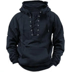 Men's Hoodie with Lace Up Front Design – Casual, Everyday Wear