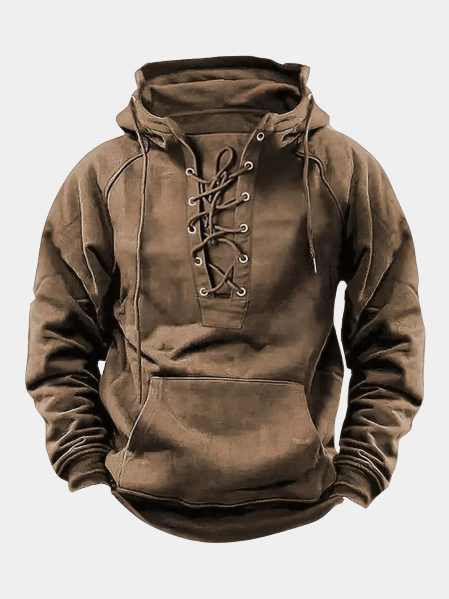 Men's Hoodie with Lace Up Front Design – Casual, Everyday Wear