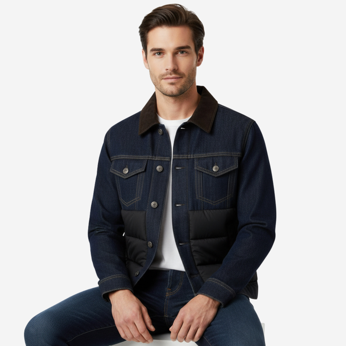 Men's Insulated Denim Jacket – Winter Warmth, Casual Style