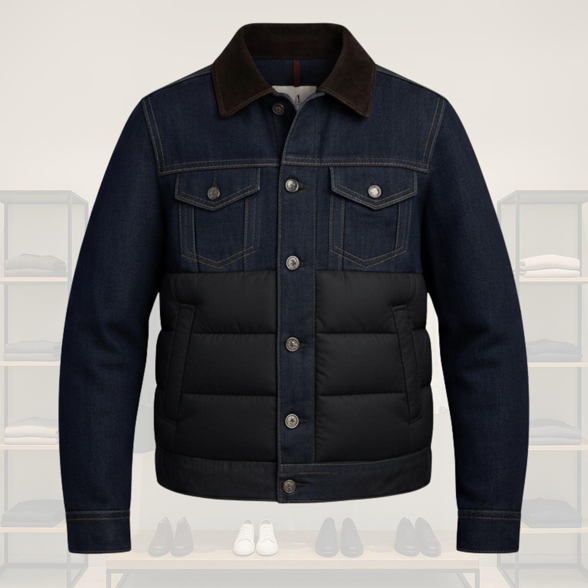 Men's Insulated Denim Jacket – Winter Warmth, Casual Style