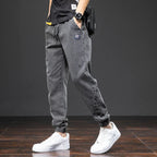 Men's Jogger Pants with Tapered Leg and Patch Detail – Casual, Everyday Wear