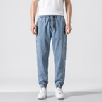 Men's Jogger Pants with Tapered Leg and Patch Detail – Casual, Everyday Wear