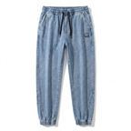 Men's Jogger Pants with Tapered Leg and Patch Detail – Casual, Everyday Wear
