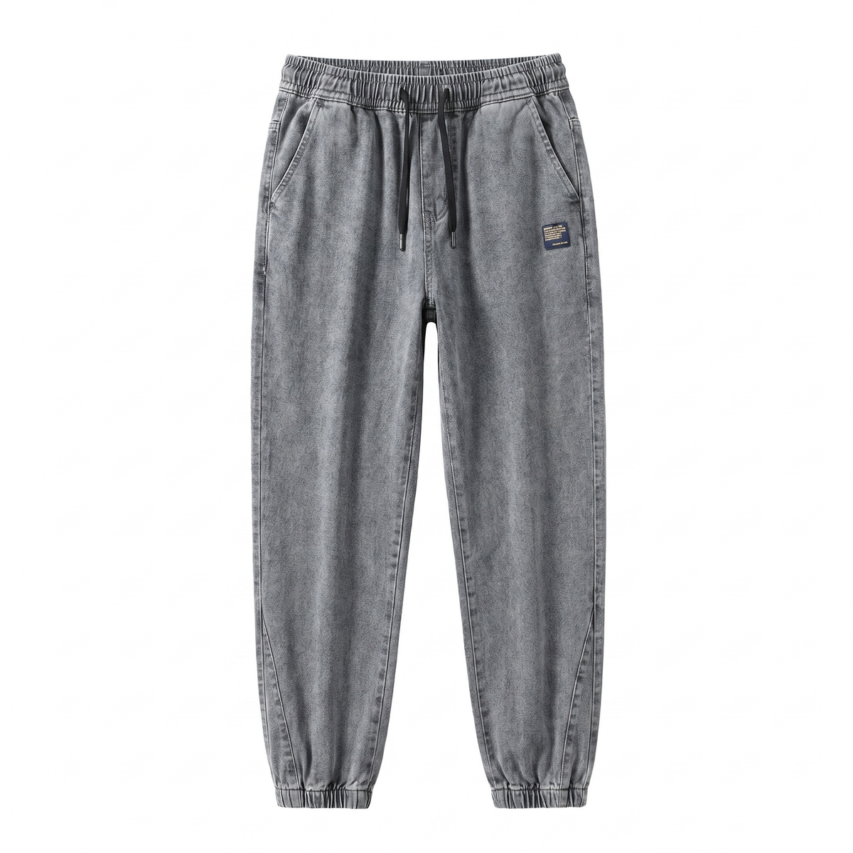 Men's Jogger Pants with Tapered Leg and Patch Detail – Casual, Everyday Wear