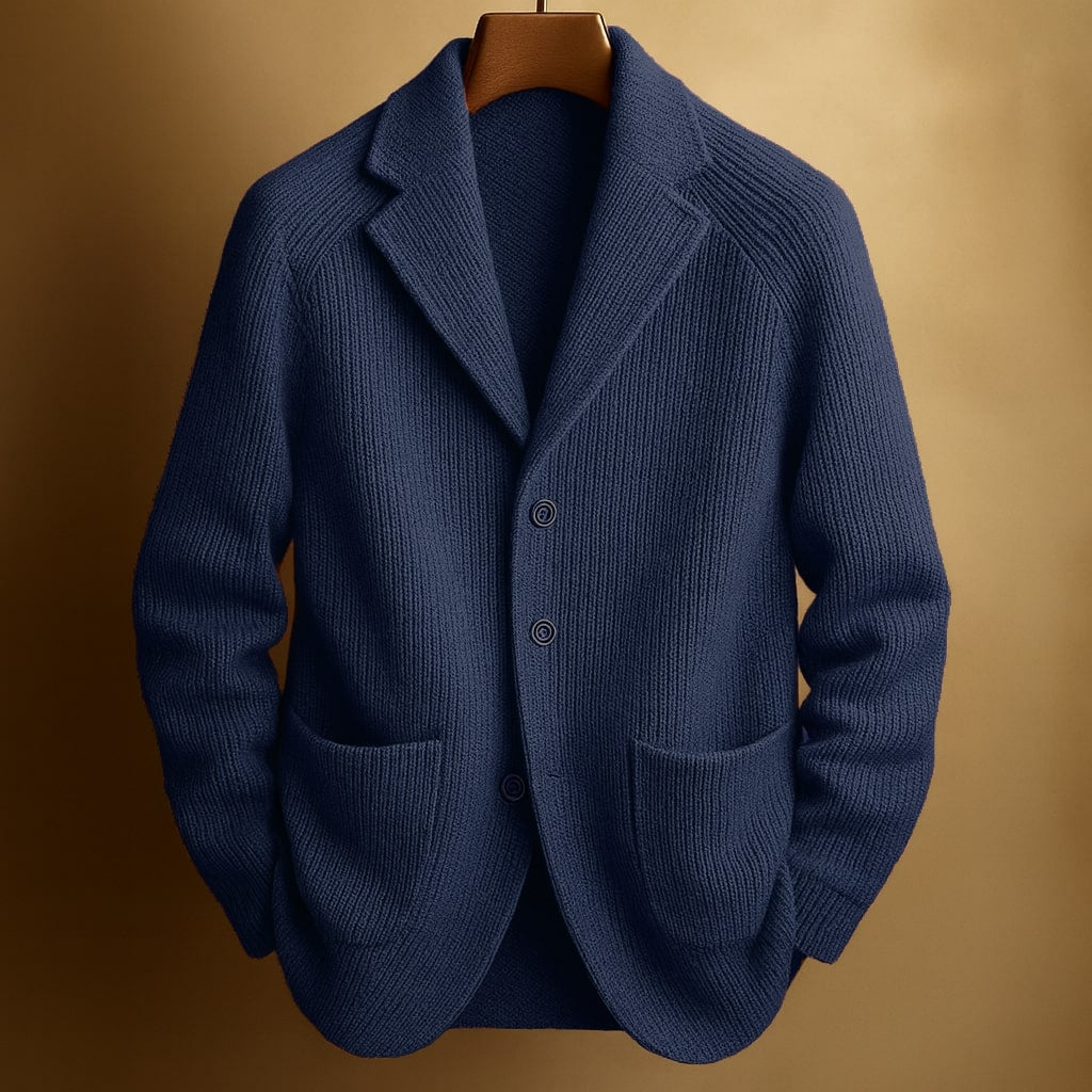 Men's Knit Blazer Cardigan – Casual Wear, Office Style