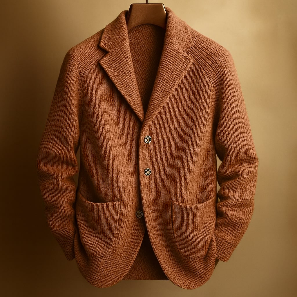 Men's Knit Blazer Cardigan – Casual Wear, Office Style