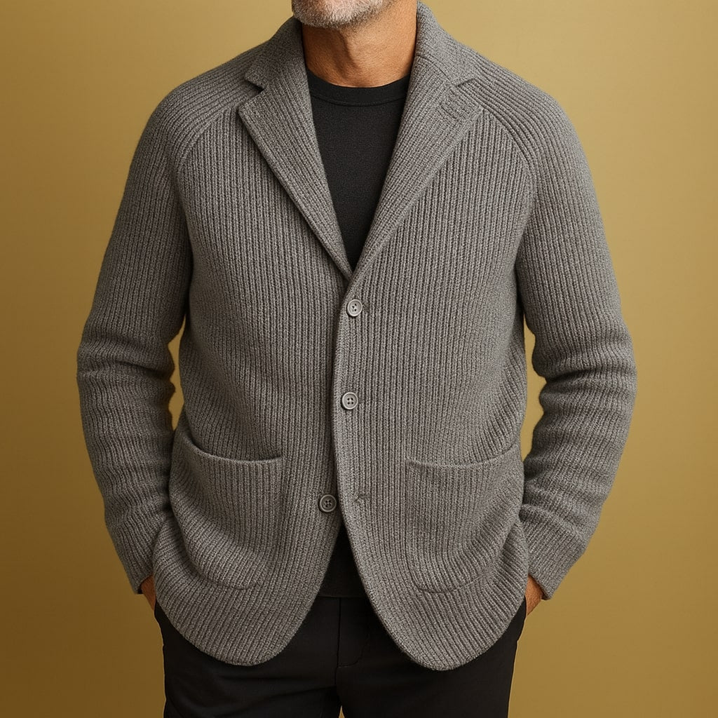 Men's Knit Blazer Cardigan – Casual Wear, Office Style