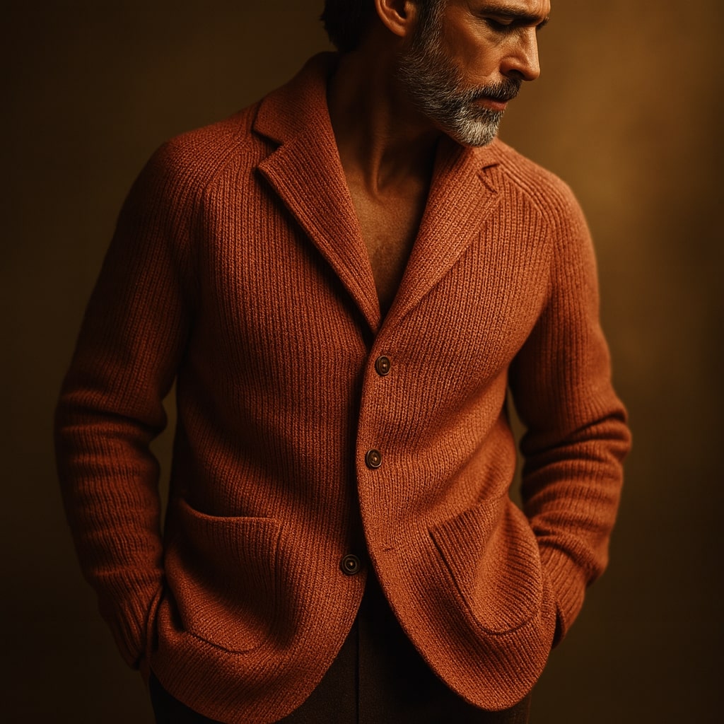 Men's Knit Blazer Cardigan – Casual Wear, Office Style