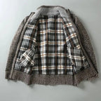Men's Knit Plaid Jacket with Lining – Casual Wear, Stylish Layering