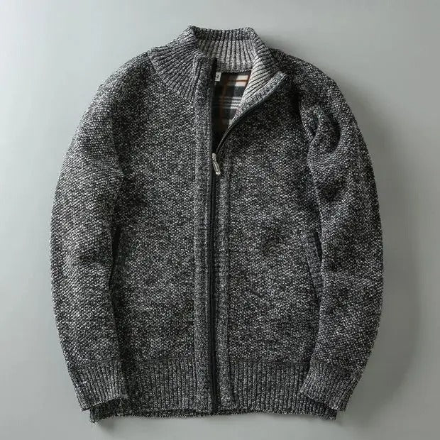 Men's Knit Plaid Jacket with Lining – Casual Wear, Stylish Layering