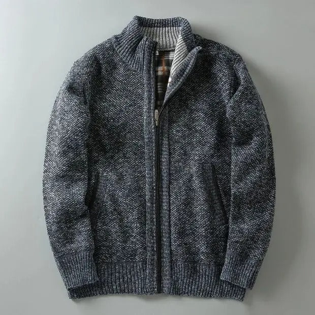 Men's Knit Plaid Jacket with Lining – Casual Wear, Stylish Layering