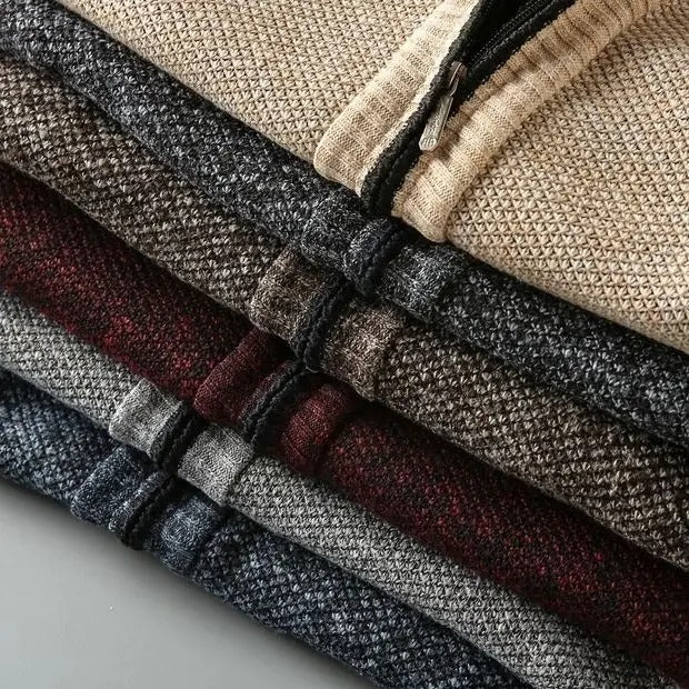 Men's Knit Plaid Jacket with Lining – Casual Wear, Stylish Layering