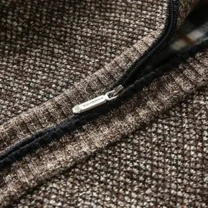 Men's Knit Plaid Jacket with Lining – Casual Wear, Stylish Layering