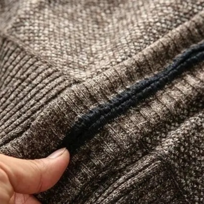 Men's Knit Plaid Jacket with Lining – Casual Wear, Stylish Layering