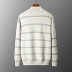 Men's Knit Zip Jacket with Woven Pattern – Casual Wear, Outdoor Activities