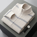Men's Knit Zip Jacket with Woven Pattern – Casual Wear, Outdoor Activities