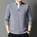Men's Knitted Cardigan Wool Blend Full Zip Stand Collar – Casual, Office
