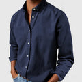 Men's Lightweight Long Sleeve Button-Down Shirt - Relaxed Fit Casual Top