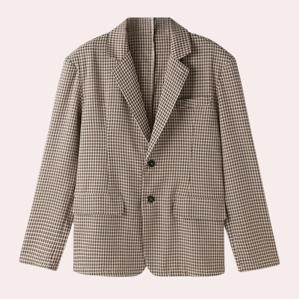 Men's Plaid Blazer, Relaxed Fit – Office, Casual Wear