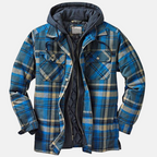 Men's Plaid Hooded Jacket – Casual, Outdoor