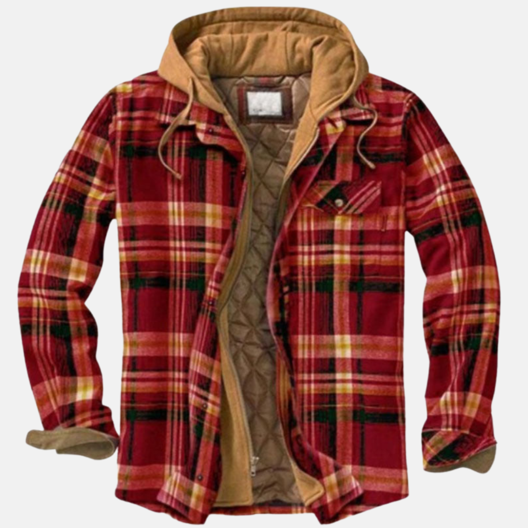 Men's Plaid Hooded Jacket – Casual, Outdoor