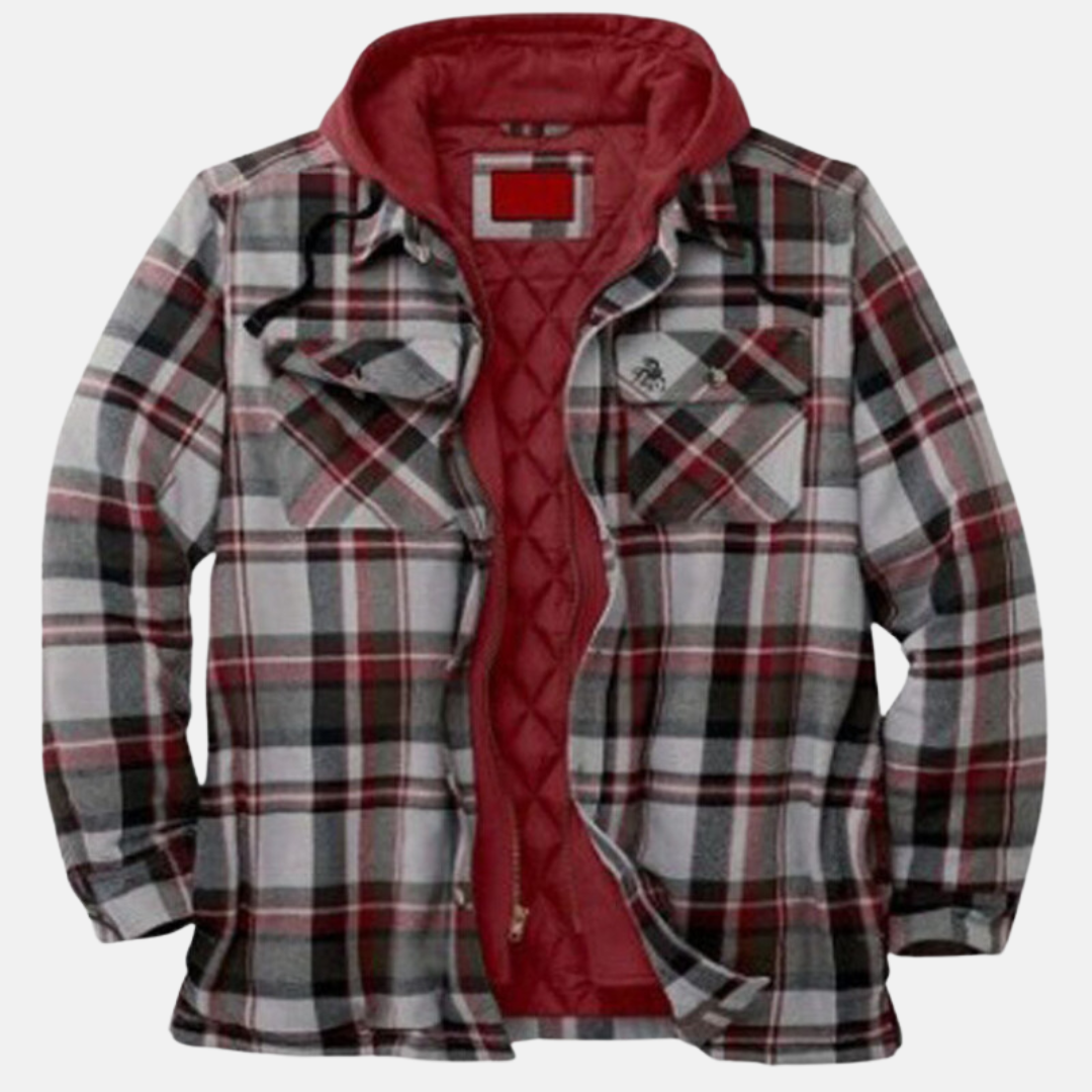 Men's Plaid Hooded Jacket – Casual, Outdoor