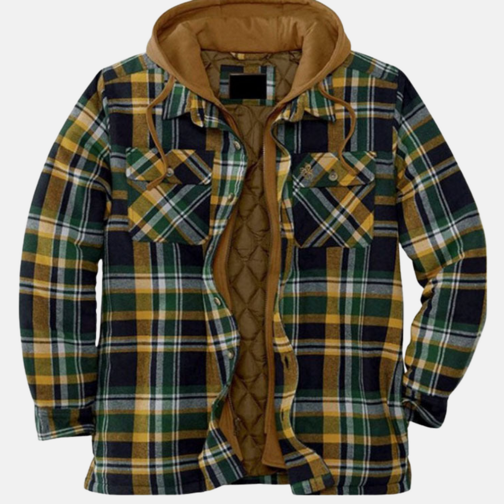 Men's Plaid Hooded Jacket – Casual, Outdoor