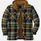 Men's Plaid Hooded Jacket – Casual, Outdoor