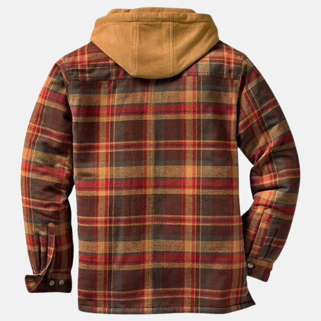 Men's Plaid Hooded Jacket – Casual, Outdoor