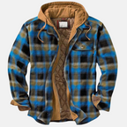 Men's Plaid Hooded Jacket – Casual, Outdoor