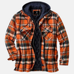 Men's Plaid Hooded Jacket – Casual, Outdoor