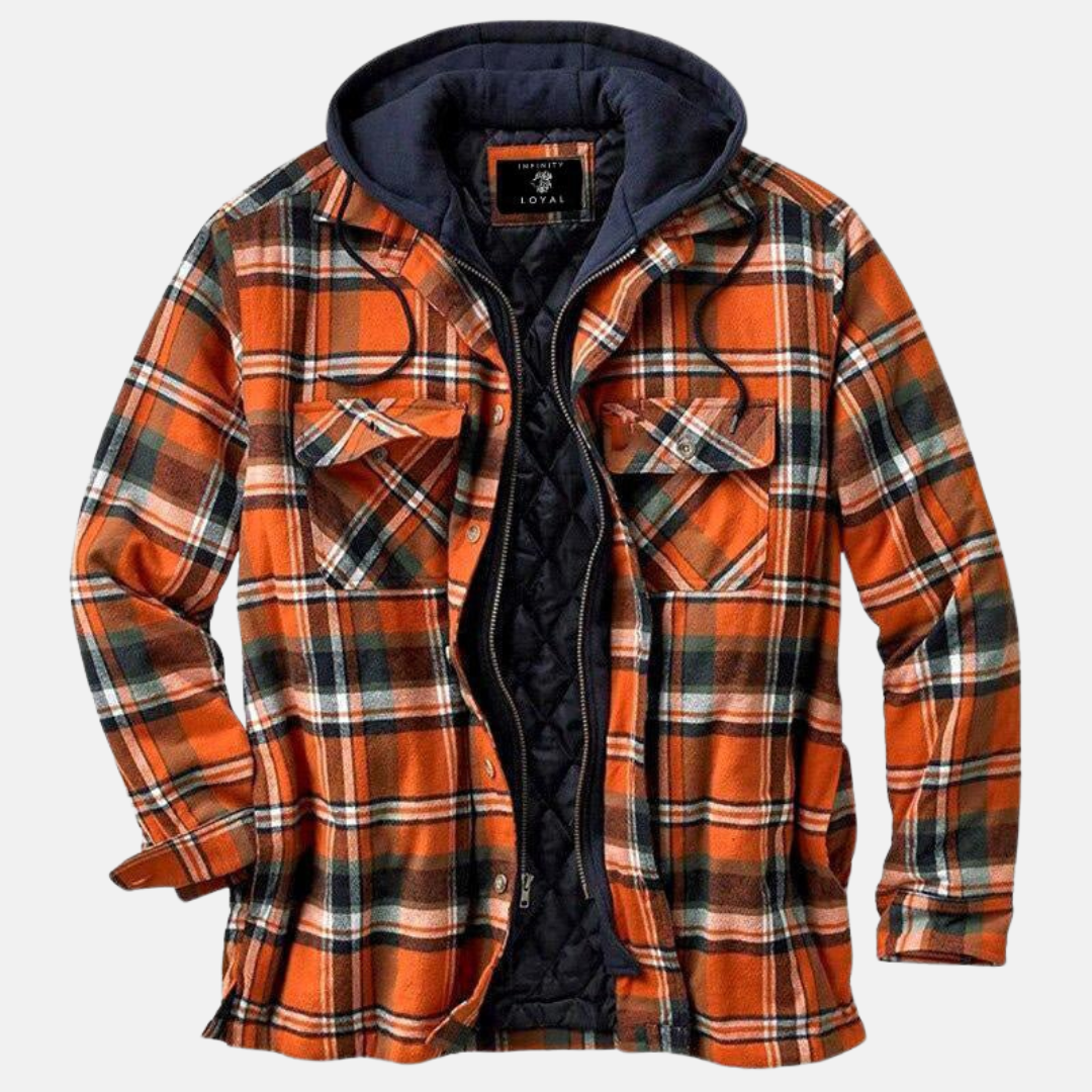 Men's Plaid Hooded Jacket – Casual, Outdoor