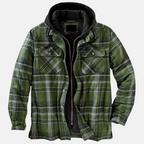 Men's Plaid Hooded Jacket – Casual, Outdoor