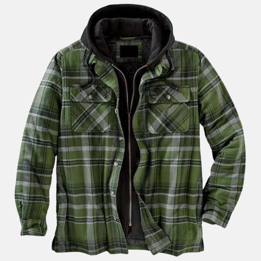 Men's Plaid Hooded Jacket – Casual, Outdoor