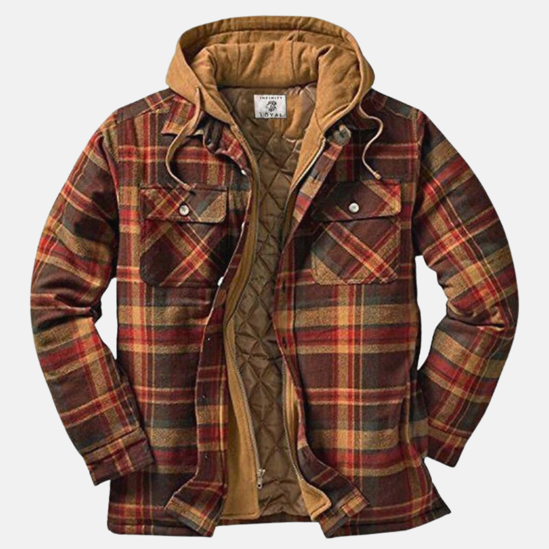 Men's Plaid Hooded Jacket – Casual, Outdoor