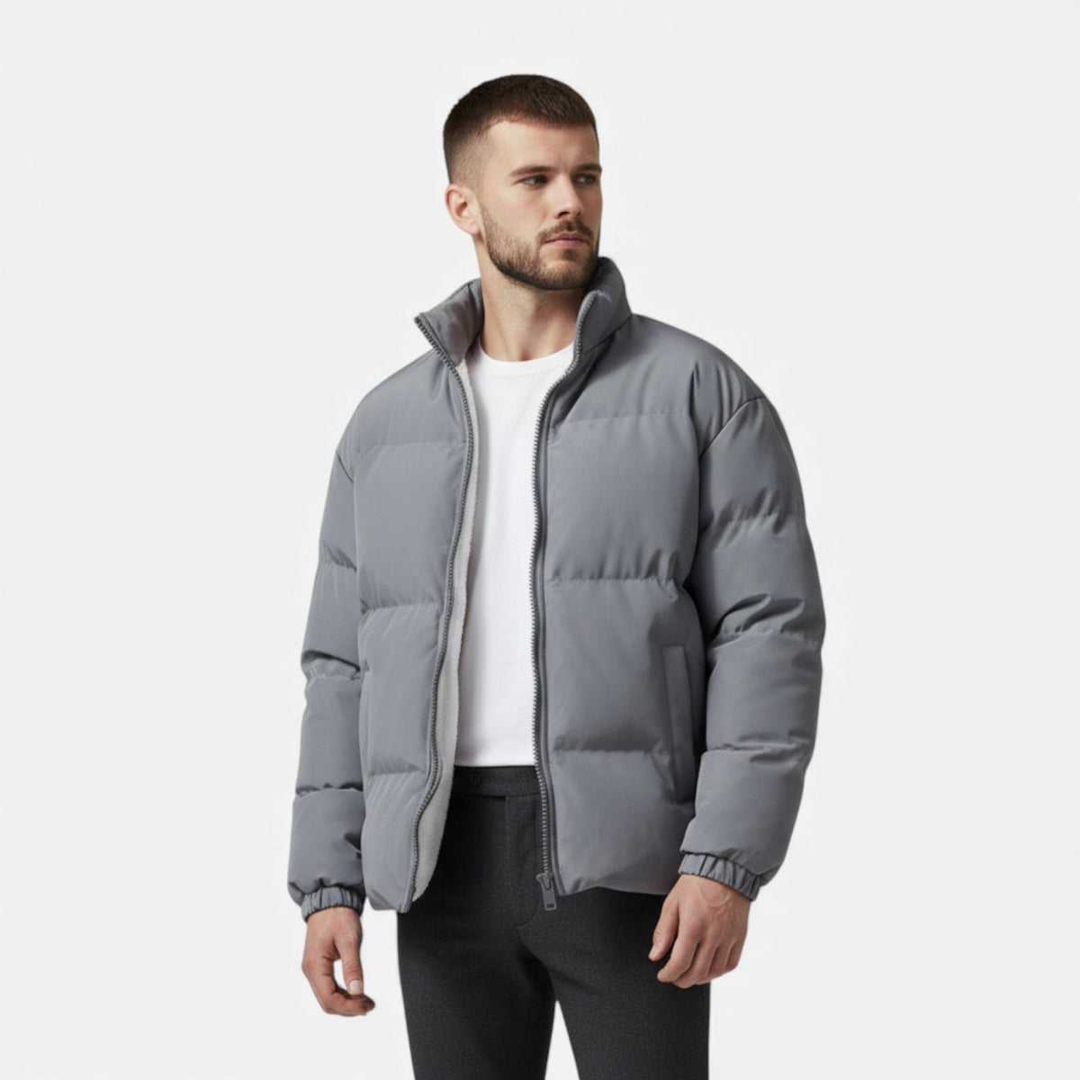 Men's Puffer Jacket, Warm Quilted – Casual Wear, Outdoor Activities