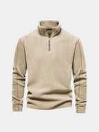 Men's Quarter-Zip Sweater - Luxury Mock Neck – Casual, Office
