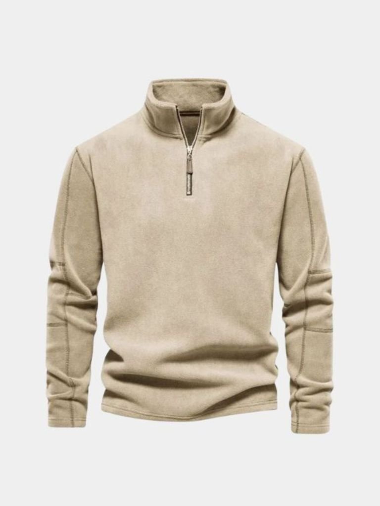 Men's Quarter-Zip Sweater - Luxury Mock Neck – Casual, Office