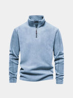 Men's Quarter-Zip Sweater - Luxury Mock Neck – Casual, Office