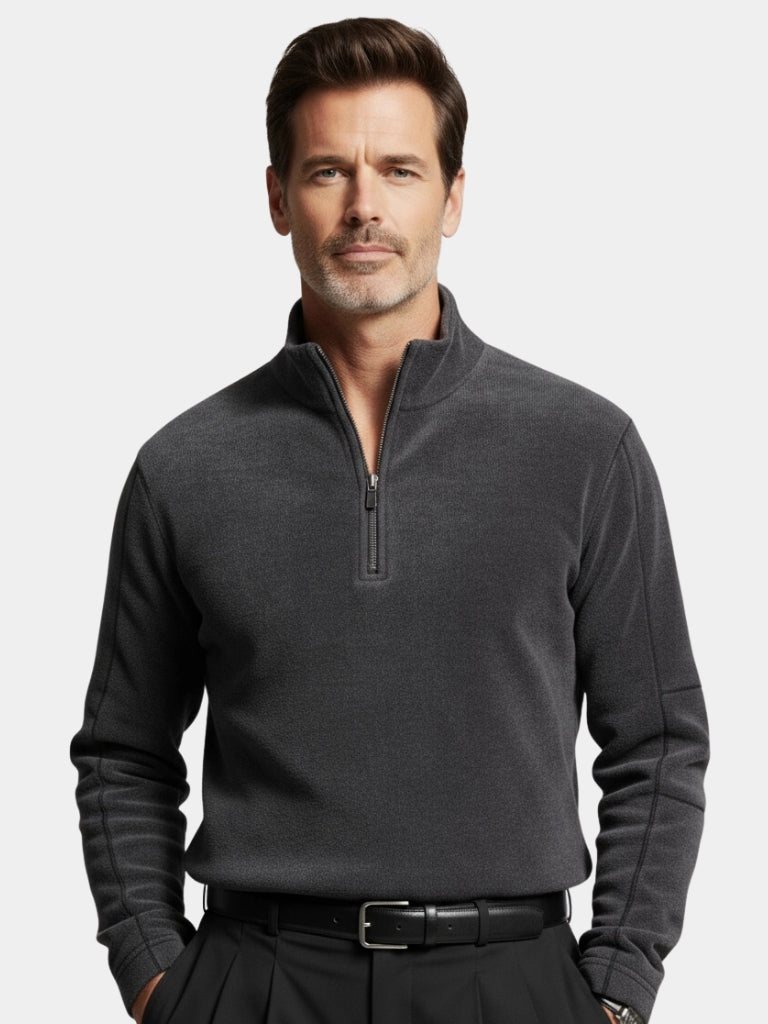 Men's Quarter-Zip Sweater - Luxury Mock Neck – Casual, Office