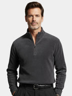 Men's Quarter-Zip Sweater - Luxury Mock Neck – Casual, Office