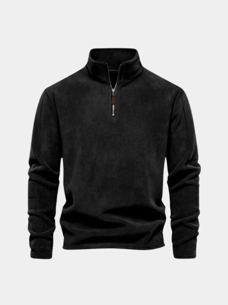 Men's Quarter-Zip Sweater - Luxury Mock Neck – Casual, Office