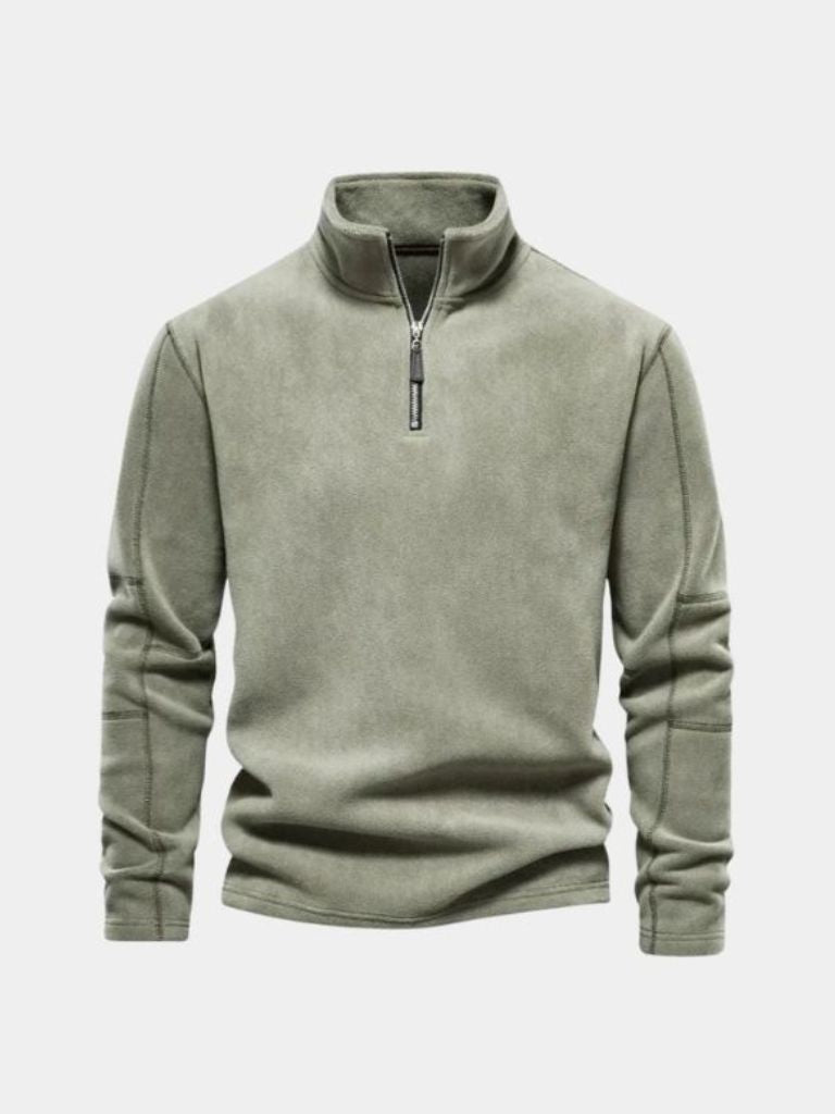 Men's Quarter-Zip Sweater - Luxury Mock Neck – Casual, Office
