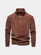 Men's Quarter-Zip Sweater - Luxury Mock Neck – Casual, Office